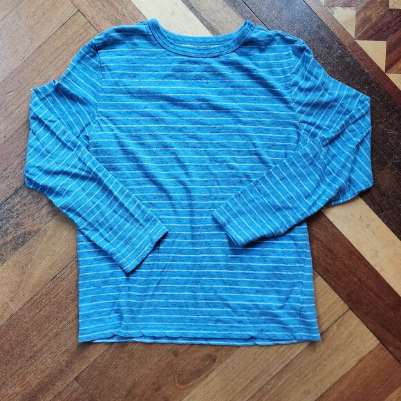 Cat & Jack Blue/White Striped Scoop Neck Sweater Size Large 10/12 - Picture 3 of 9